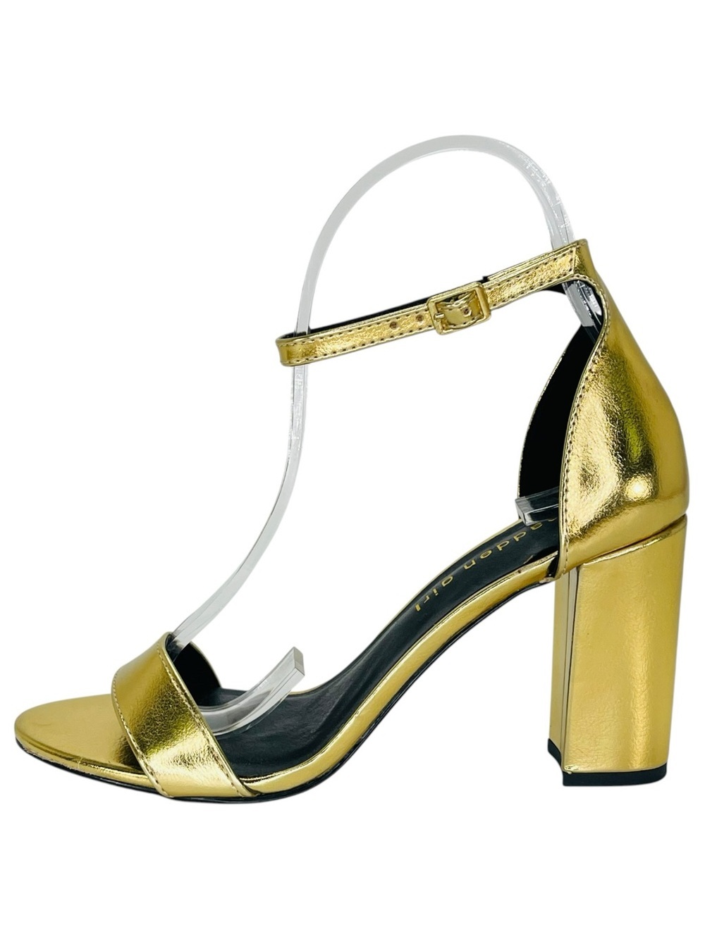 Madden Girl Beella Gold Foil Faux Leather Womens Heels Size 7M - Picture 3 of 12